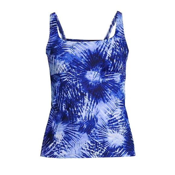 NWT Lands' End Womens Square Neck Underwire Tankini Top Size 20W G Cup $80 ii411 - Picture 3 of 3